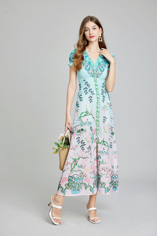Printed Daily Elegant A Line Maxi Dress