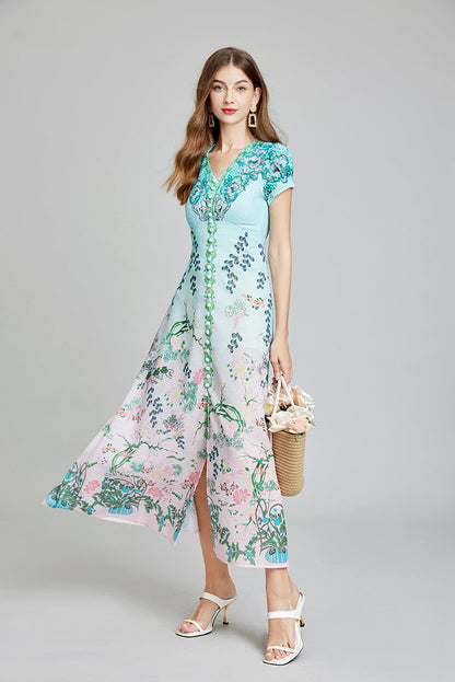 Printed Daily Elegant A Line Maxi Dress