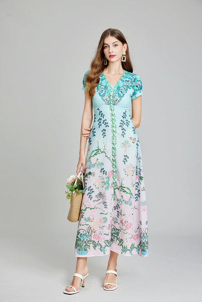 Printed Daily Elegant A Line Maxi Dress