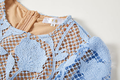 Solid Lace Daily Elegant A Line Maxi Dress