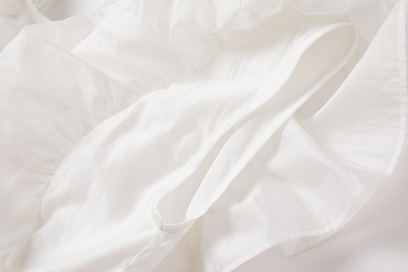 Cool Cotton Stitching Lace Hollow Dress Sleeve Dress