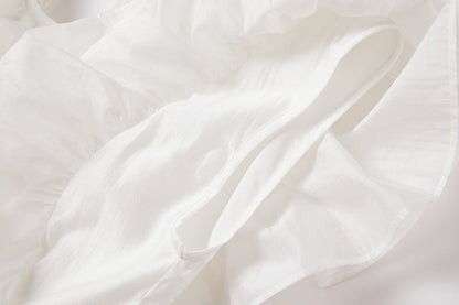 Cool Cotton Stitching Lace Hollow Dress Sleeve Dress