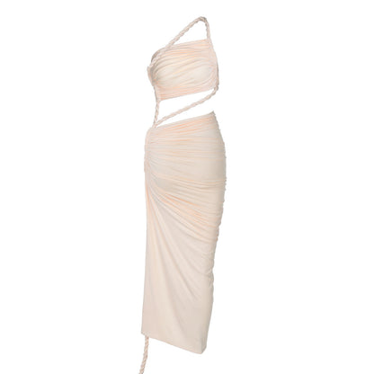 Delia Asymmetrical Dress - Beige