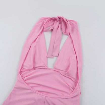 Rosier Slit Dress-Pink