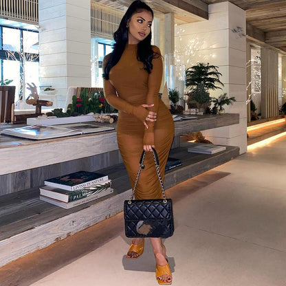 Mesh See through Pleated Beach