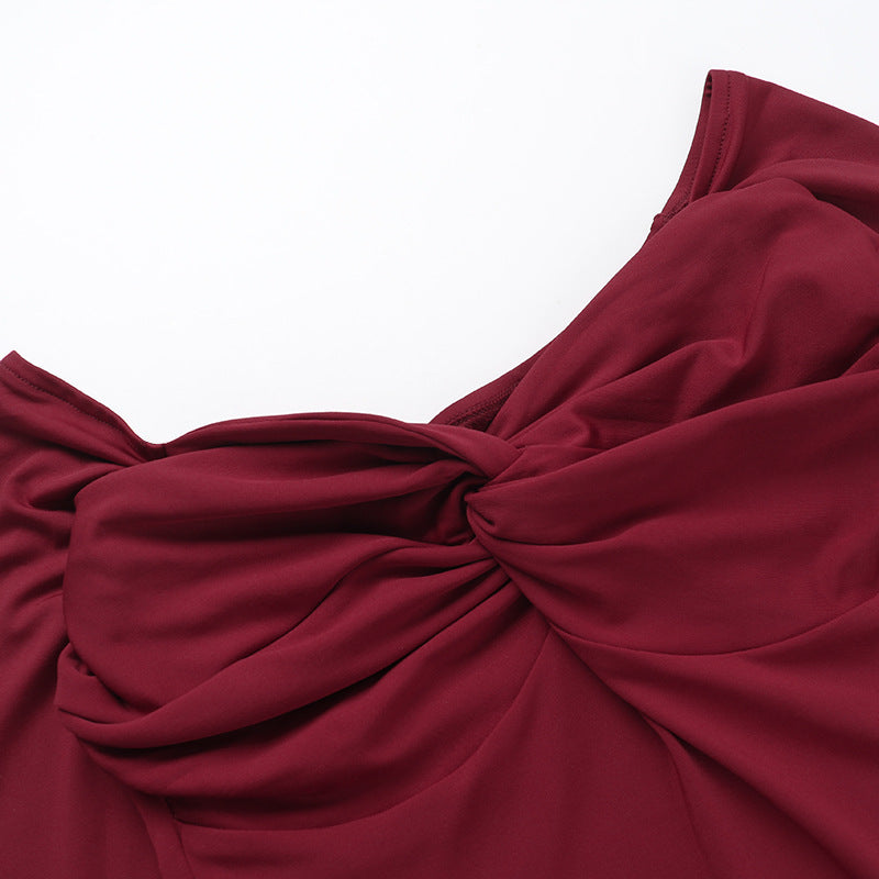 Crimson Kiss Mini Bodycon Dress - Maroon