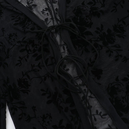 Lace Lovers Tie Up Top - Black