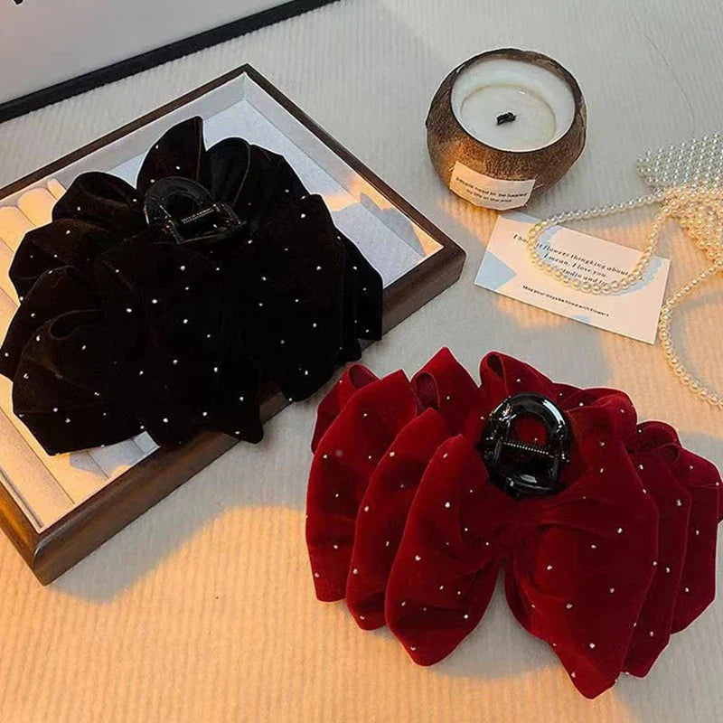 Winter Velvet Multi-Layered Bow Headwear - Christmas Hair Accessory Accessories-L