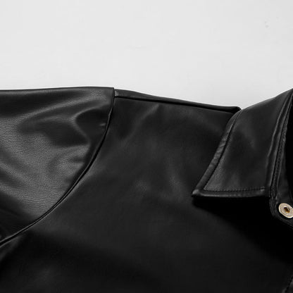 Leather Satire Shirt - Black