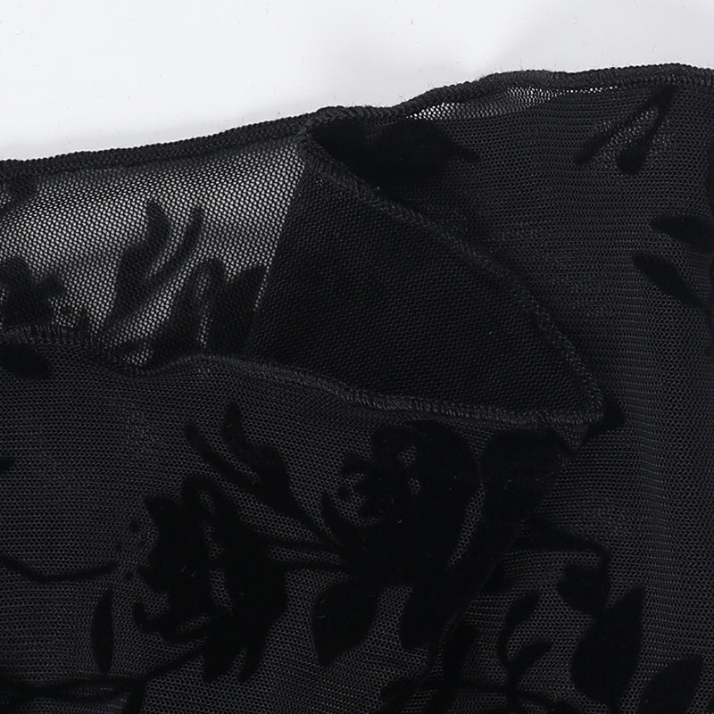 Lace Lovers Tie Up Top - Black