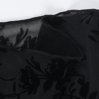 Lace Lovers Tie Up Top - Black