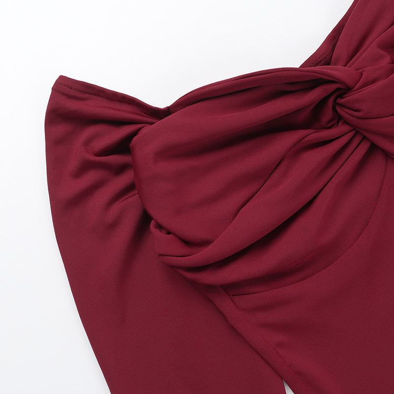 Crimson Kiss Mini Bodycon Dress - Maroon