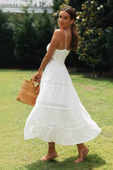 Ruffled Strap A-Line Flared Boho Dress