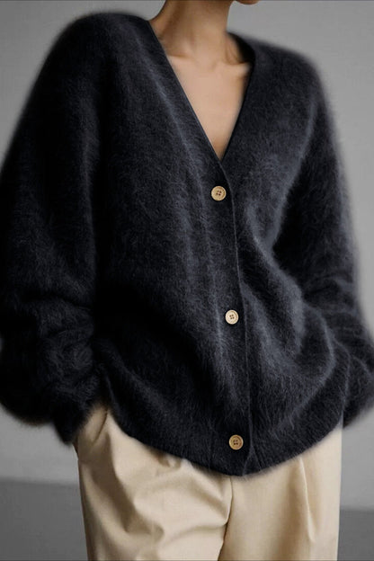 V Neck Button Long Sleeve Christmas Cardigan