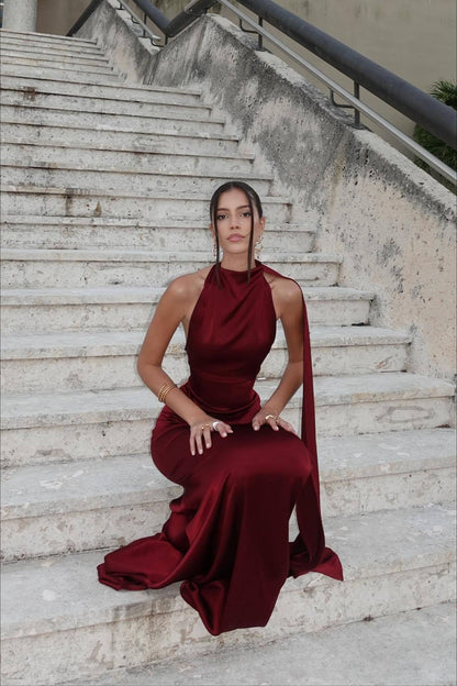 Elegant Cowl Back Party Dress