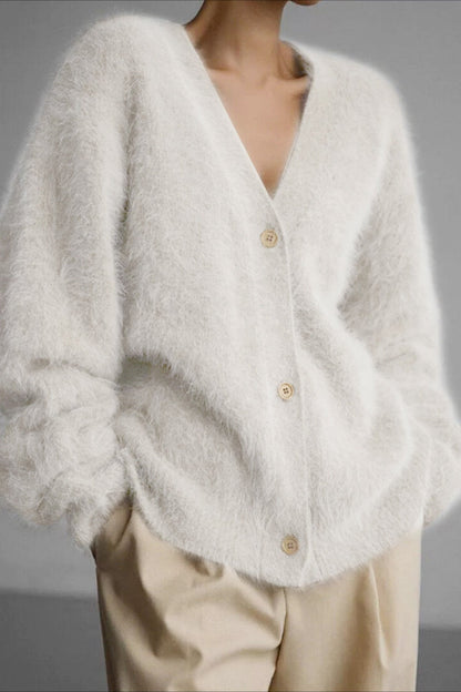 V Neck Button Long Sleeve Christmas Cardigan