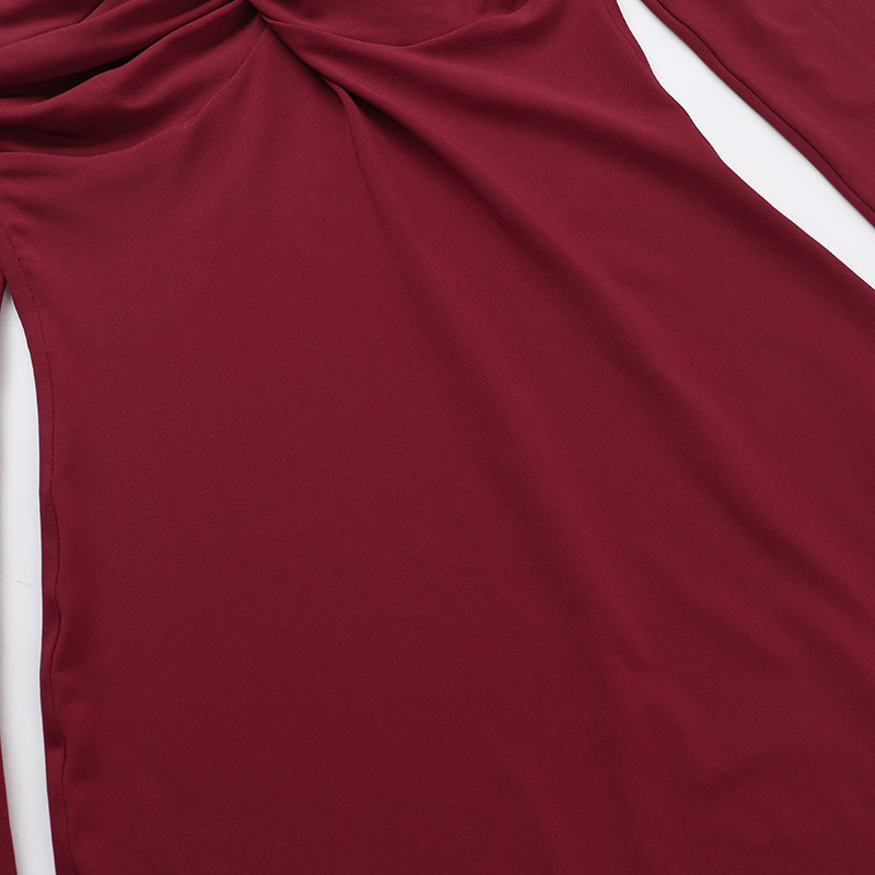 Crimson Kiss Mini Bodycon Dress - Maroon