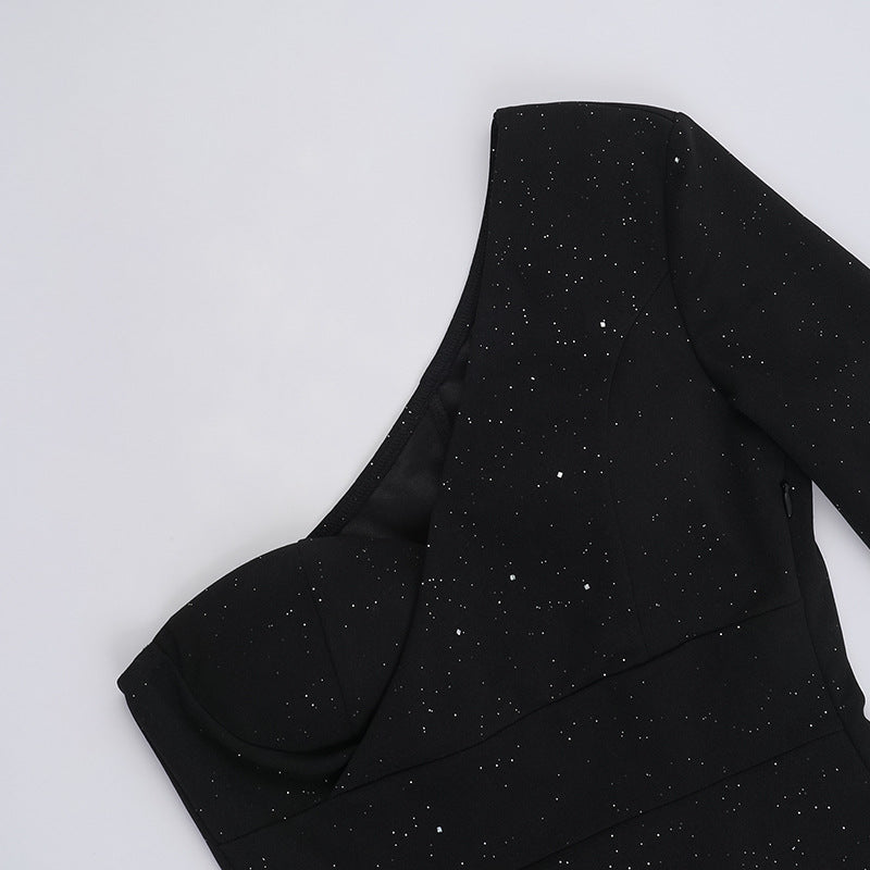 Graceful edge Dress-Black