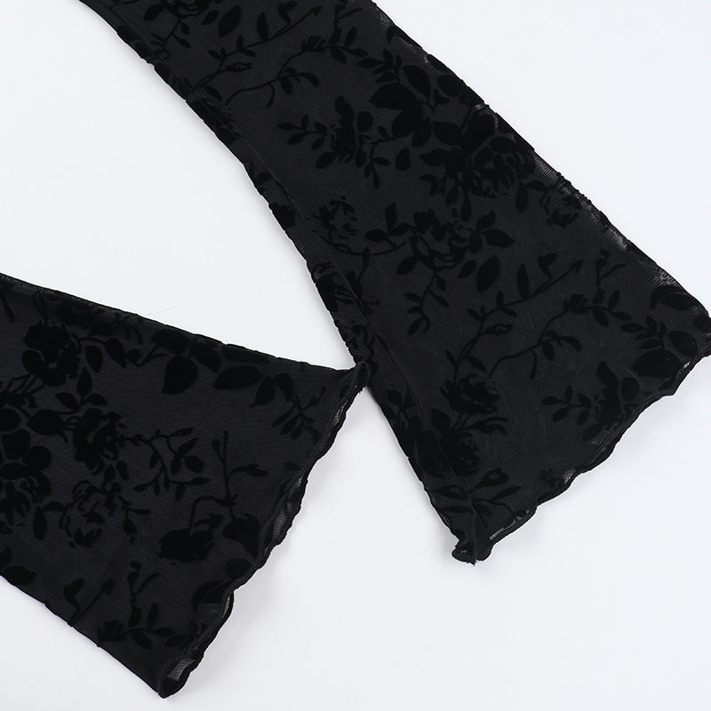 Lace Lovers Tie Up Top - Black
