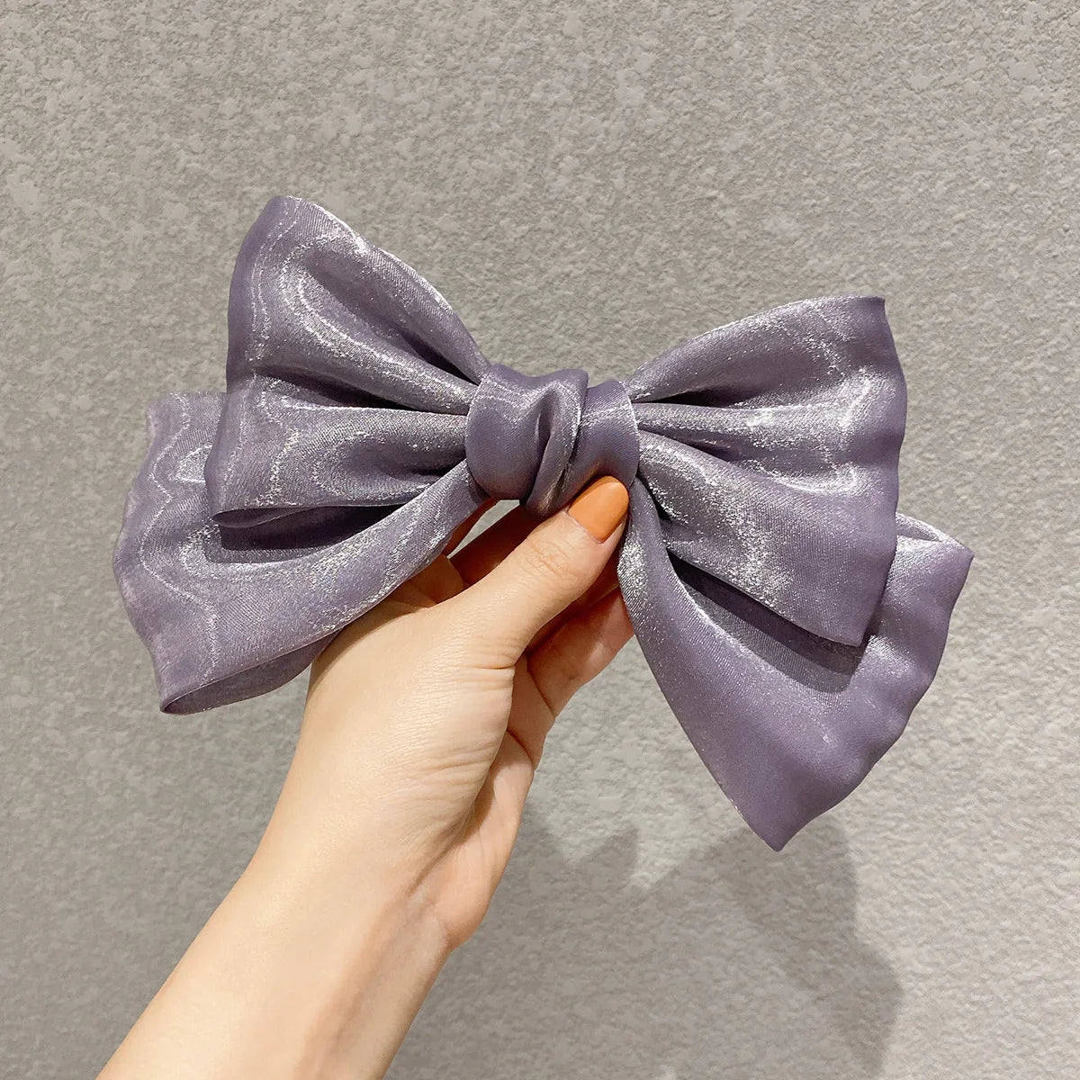 Big Red Bow Hair Accessory - Spring Korean Satin Rubber Christmas Purple / Size Fits All