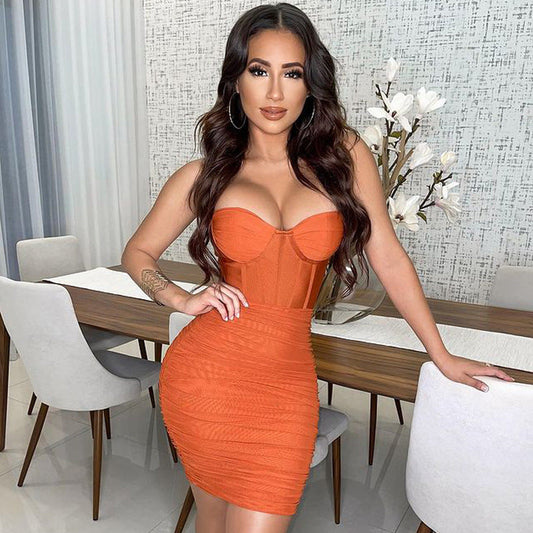 Cupid's Dream Mini Dress - Orange