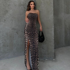 Severus Slit Dress - Brown