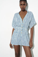 Summer Stripes Romper - Blue