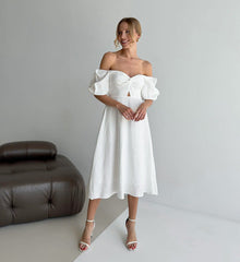 Fae Off Shoulder Dress - White