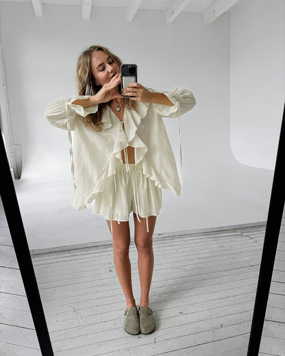 Ryder Ruffle Co-ord - Beige