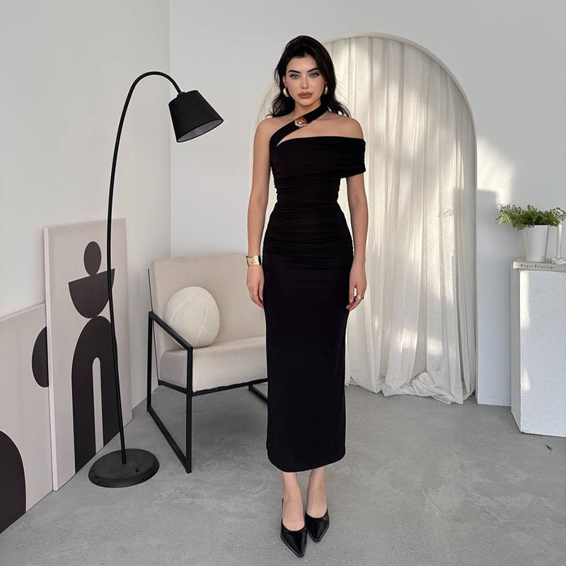 Horres Midi Dress-Black