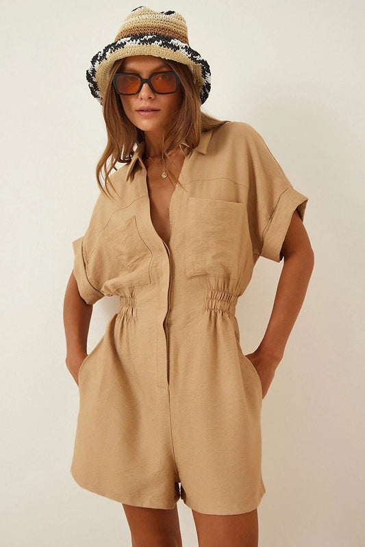 Edie Romper - Khaki