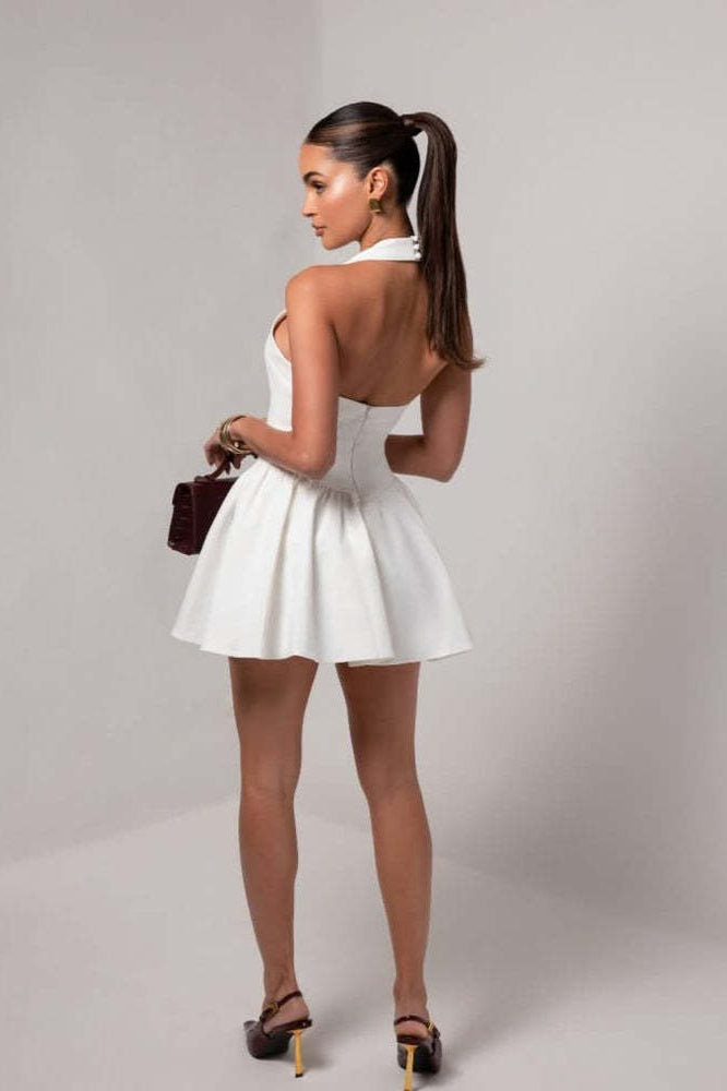 High Waist Backless Slip Dress