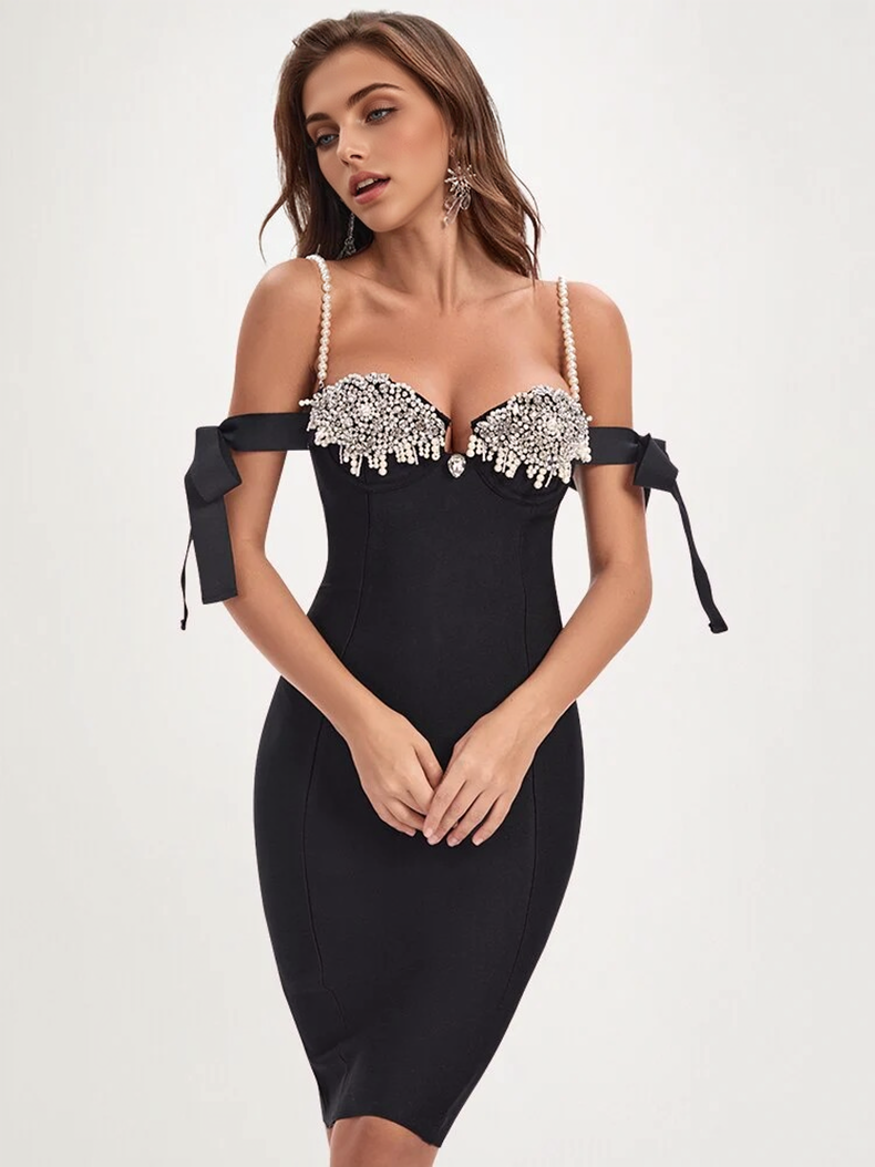 JuliaFashion - 2024 Sexy Diamonds Off Shoulder Celebrity Club Party Dresses