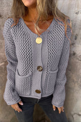 Chunky Knit Button Up Sweater