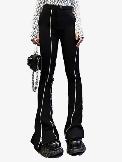 Fashion Zipper Slim Flare Halloween Pants