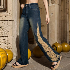 2024 High Waist Stretchy Denim Jeans Dark Blue / Xs