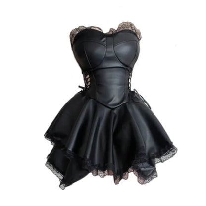 French Wrap Luxury Gothic Sexy Mini Fit Girls Chest Party Y2K Black Slim Summer Dress Punk Sweet Dress