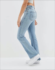2024 New Slit Slim Flare Women’s High Waist Fashion Flared Pants Streetwear Jean