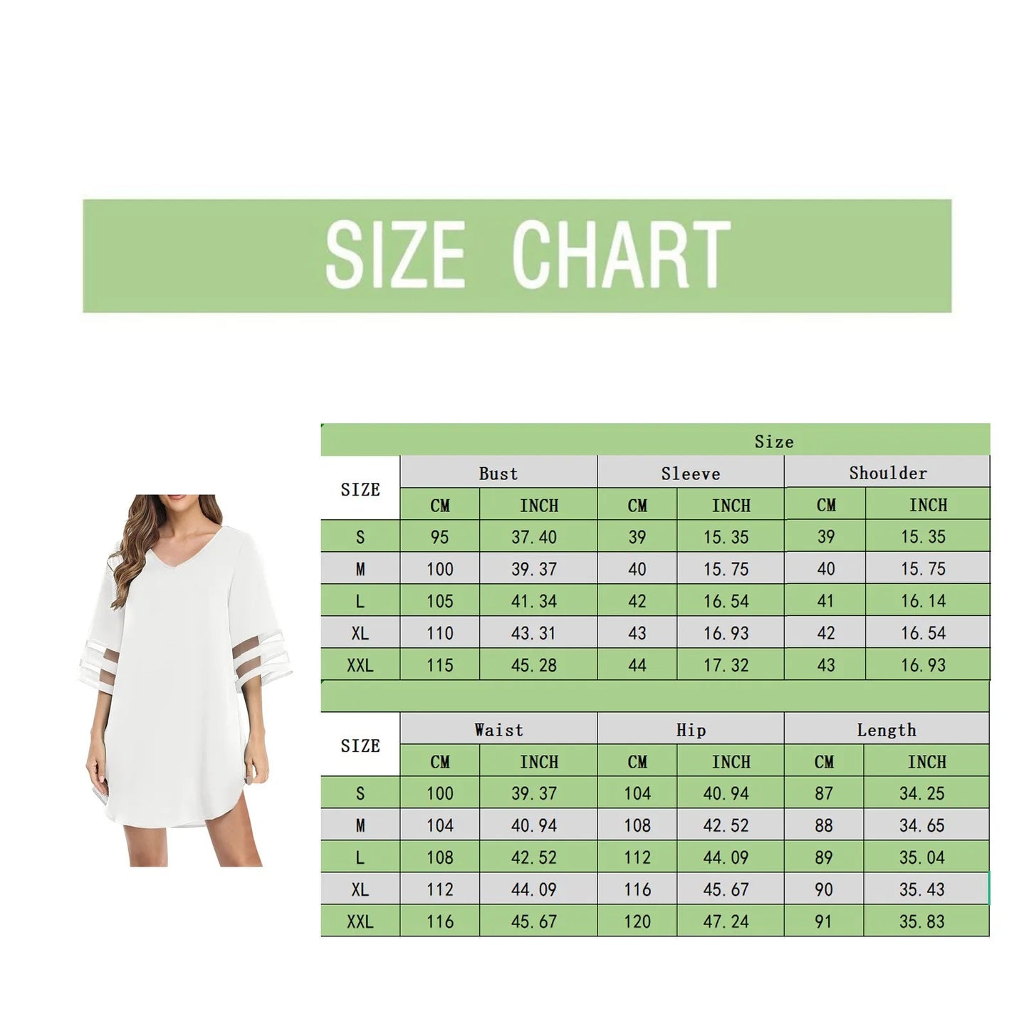 JuliaFashion - 2024 Summer Chiffon Bell Sleeve New Fashion Solid Color Loose Cover Ups Casual V Neck Mesh Panel Mini Sun Dress