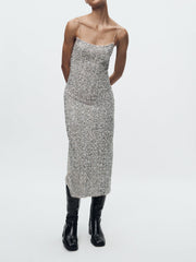 Sequin Slip Round Neck Dress