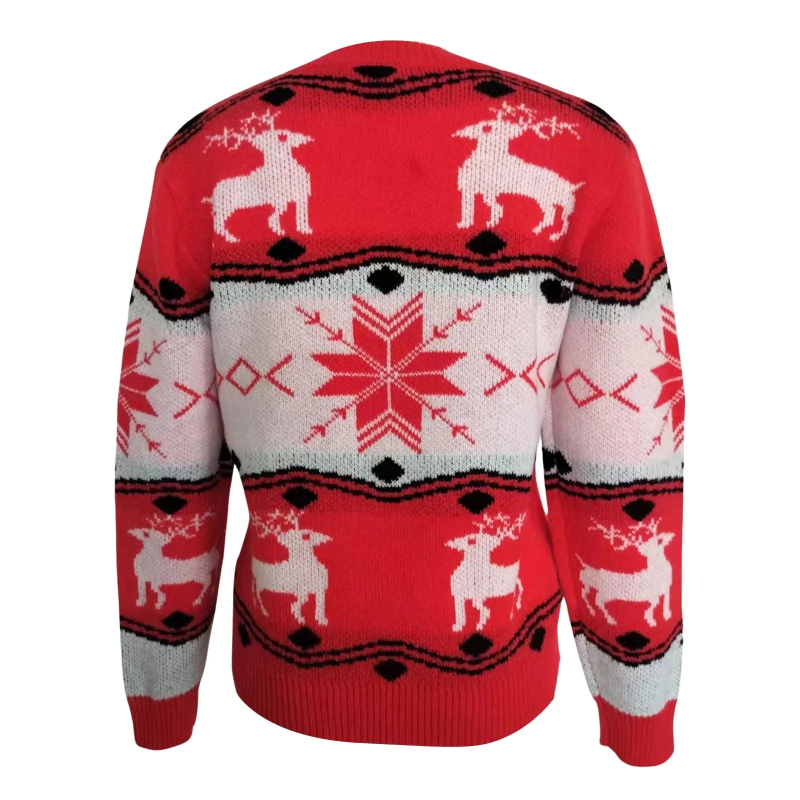 Patchwork Slim Pullover Knit Christmas Sweater Sweaters-L