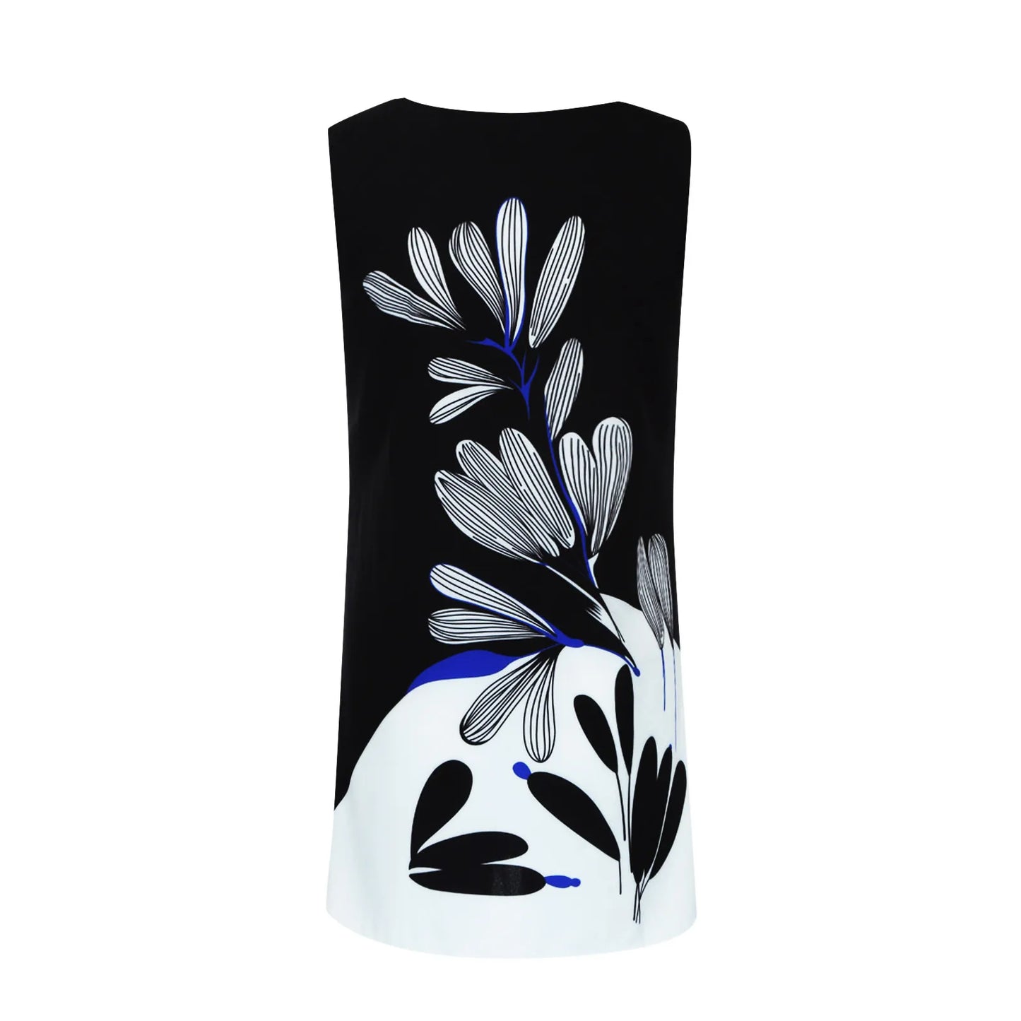 JuliaFashion - 2024 Fashion Summer SunFor Women Vintage Flower Printing O-Neck Sleeveless Mini Tank Casual Ladies Beach Dress