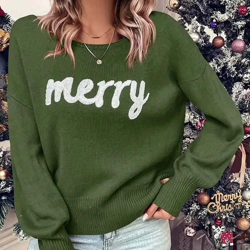 Loose Pullover Elegant Winter Warm Trendy Christmas Sweater Green / S Sweaters-L
