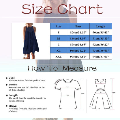 JuliaFashion - 2024 New Summer Women Vest Sleeveless Solid Color Beach Midi A Line Large Swing Casual Loose SunVestidos Dress