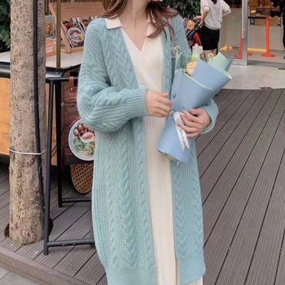 Elegant Sweet Casual Oversized Long Sleeve Knitted Korean Basics Cardigan