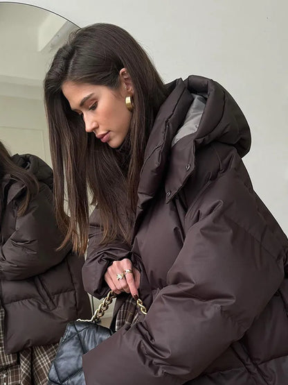 Hooded Cotton Quilting Coat Coats-241208