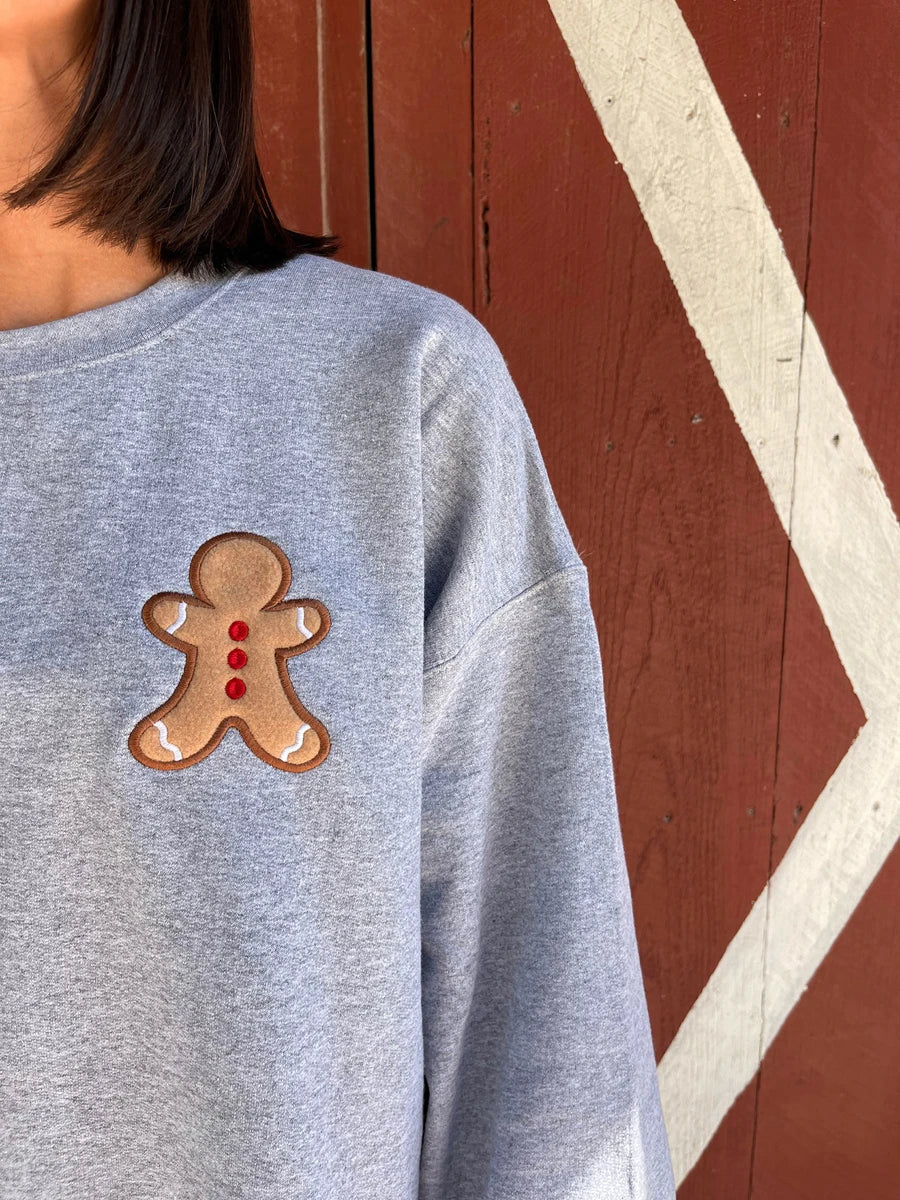Gingerbread Crew Neck Christmas Hoodie Hoodies-L