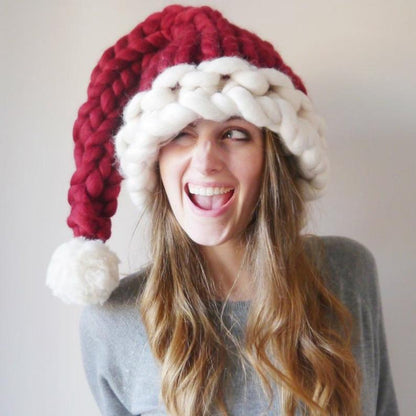 Hand Knit Santa Claus Christmas Hat