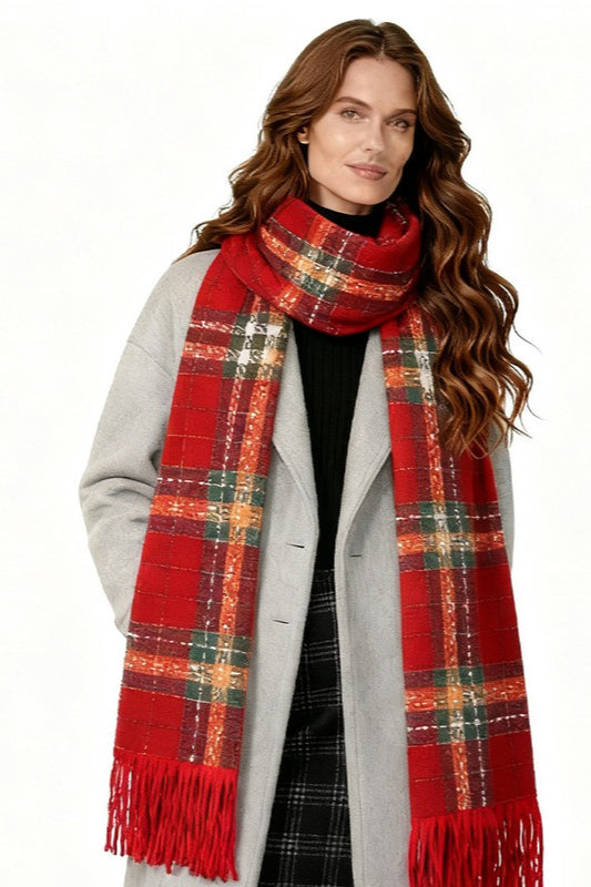 Checkered Warm Christmas Scarf