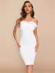 JuliaFashion - 2024 White Sexy Women HL Bandage Dresses